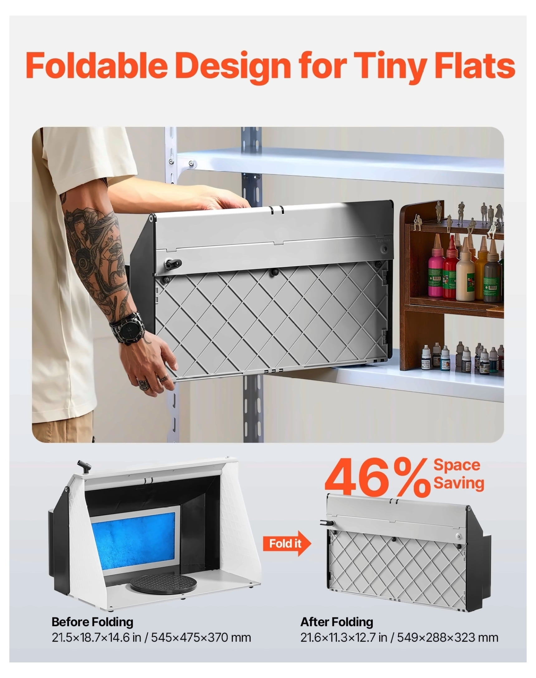 Airbrush Spray Booth Kit, 21.5x18.7x14.6in