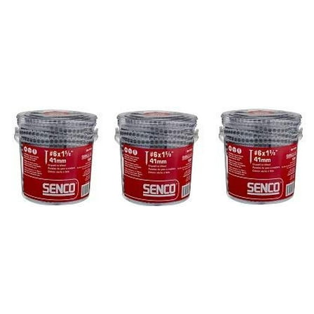 Senco 06A162P Duraspin# 6 by 1-5/8" Drywall to Wood Collated Screw 1, 000per Box 3-Pack