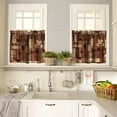 thumbnail image 3 of Coffee Kitchen Curtains Sets, Cafe Coffee Theme Valance for Kitchen Windows, Tea Party Coffee Bean Print Small Short Curtains Window Treatments Valance Sets for Kitchen Cafe, 54x36 Inch, 3 Piece, 3 of 4