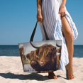 thumbnail image 3 of Wukai Yak Print Zipper Bag,large Beach Tote Bag,Waterproof Sandproof Bag,Grocery and Picnic Tote Travel Bag, 3 of 5