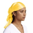 thumbnail image 4 of Fgnfyis Women Fashion Satin Square Head Scarf Lightweight Neckwear Bandana Neckerchief Hair Accessory Yellow One Size, 4 of 8