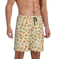 thumbnail image 2 of Kdxio Paw In Groovy Style Print Mens Sleep Shorts Bottoms Soft Comfy Pajama Wear Pants with Drawstring Pockets, 2 of 5