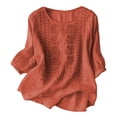 thumbnail image 4 of LEKODE 2 Piece Sets for Women Summer Linen Short Sets for Women Matching Sets Women Clothing Summer Work Outfits for Women Tank Crop Top Wide Leg Pants Set Watermelon Red 3xl, 4 of 9