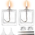 thumbnail image 1 of GXFCCYXT 2 Pieces Small Refillable Clear Glass Oil Lamp Unscented Candles for Fine Dining Restaurants or Home Cotton Wick and Holder Included, 1 of 7