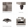 thumbnail image 4 of Coventry Accent Chair with Ottoman Set in French Gray Herringbone Fabric, 4 of 5