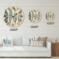 thumbnail image 4 of Designart 'Abstract Blue Boho Feathers I' Bohemian & Eclectic Wood Wall Clock, 4 of 5