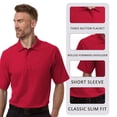 thumbnail image 6 of Harriton Men's CVC Pique Polo Shirts Short Sleeve Plain Tee 60/40 Cotton/Poly Three-Button Polo Shirt (Dark Navy, S), 6 of 7