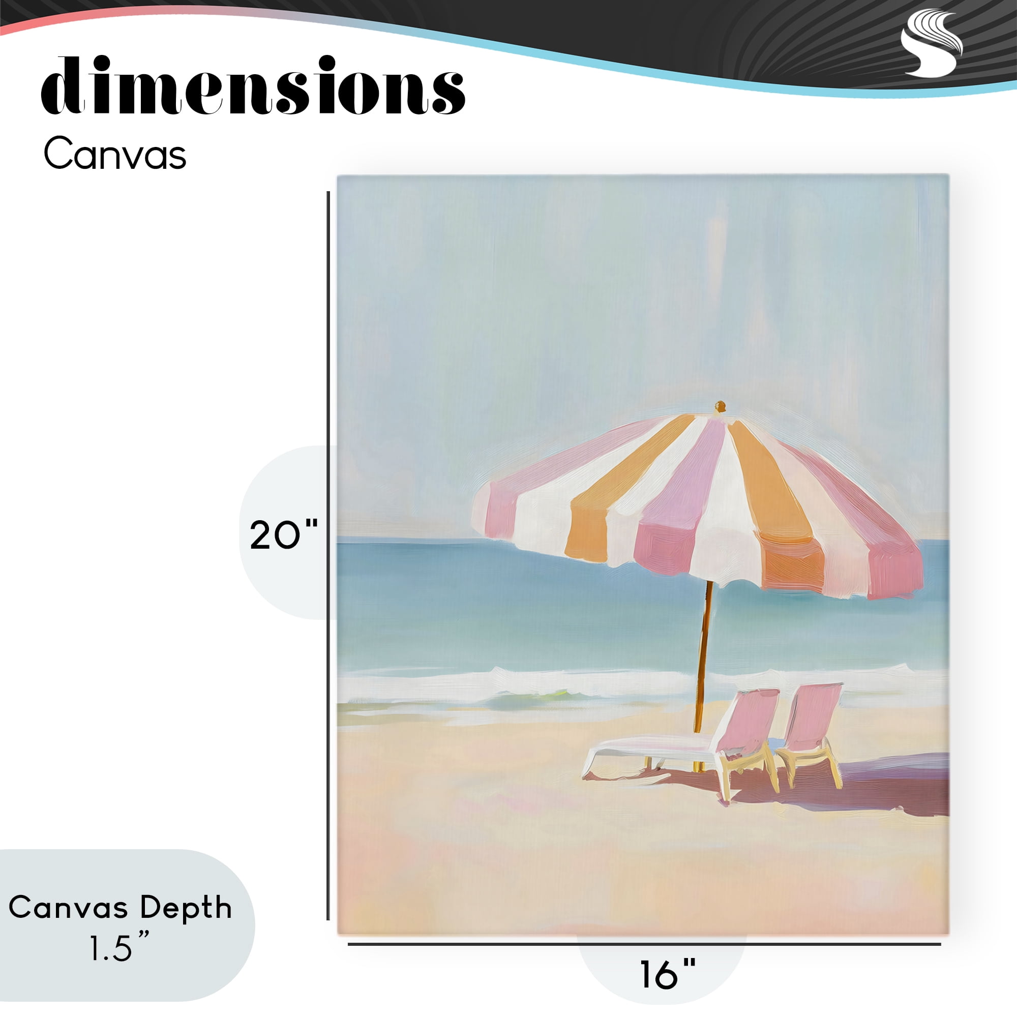 Stupell Industries Striped Umbrella & Chairs Canvas Wall Art, design by The Prints Vibe