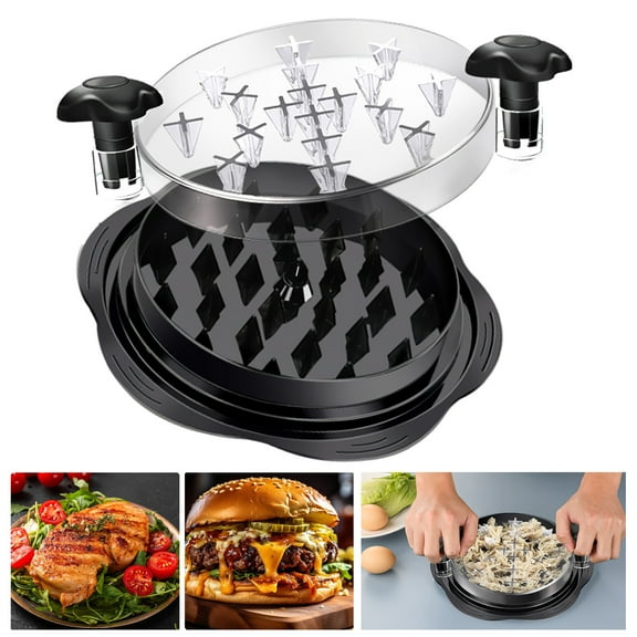 Chicken Shredder Large Chicken Breast Shredder Tool Twist with Brush&Fork, Visible Meat Shredder Machine, Strong Anti-Slip Strip, Ergonomic Handle, BPA Free, Suitable for Pork Beef Chicken