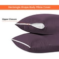 thumbnail image 4 of HNB Store Body Pillow cases 600TC Egyptian Cotton Pillow Case | Zipper Body Pillowcase 20x54" inch | 1 Pieces Pillow Case | Plum, 4 of 7