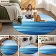 thumbnail image 6 of Area Rug 48in, Abstract Minimalism Blue Ocean Waves Floor Carpet Living Room Rug, Aqua Theme Non-Slip Welcome Mat Indoor Rugs for Bedroom Dining Room, 6 of 9