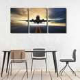 thumbnail image 4 of Large 3 Piece Canvas Wall Art Airplane Pictures Black and White Aircraft Art Painting Modern Home Decor Print for Home Living Room Dining Room Office Stretched and Framed Ready to Hang 60"Wx28"H, 4 of 5