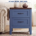 thumbnail image 4 of LAZZO Set of 2 Nightstands, Blue Small Bedside Table with 2 Drawers for Bedroom, 4 of 7