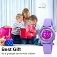 thumbnail image 4 of Children Digital  Watch Wristwatch Fashion Multifunction Waterproof Outdoor Sports Luminous Watch for Kids Students Boys Girls Purple, 4 of 8