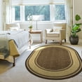 thumbnail image 2 of Ottomanson Non-Slip Area Rug for Living Room 5' x 6'6" Oval Durable Low Profile Carpet, Brown Border, 2 of 8