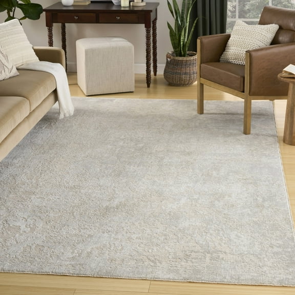 Nourison Enriched 5'3" x 7'10" Ivory Grey Modern Indoor Rug
