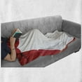 thumbnail image 6 of Theatre Soft Flannel Fleece Throw Blanket, Show Stage Curtains Opening Classic Antique Look on Plain Background Graphic, Cozy Plush for Indoor and Outdoor Use, 70" x 90", Red and White, by Ambesonne, 6 of 6