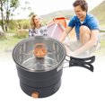 thumbnail image 1 of Multifunctional Cooking Pot, 500W 1.6L Portable Electric Cooker with Foldable Handle for Camp Dorm, Detachable Ramen Cooker, Easy Temperature Adjustment, Even Heating Design, 1 of 7
