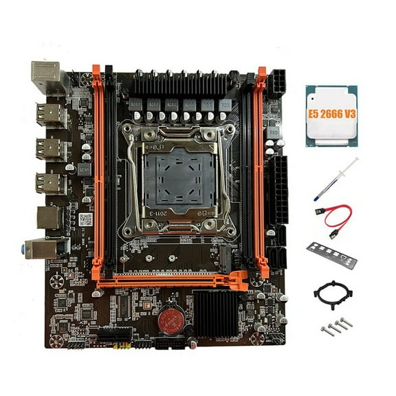 X99E Motherboard E5 2666 V3 CPU Thermal Grease PCIEX16 NVMe Gigabit LAN Card Support 4XDDR4 RECC RAM Desktop Motherboard