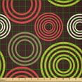 thumbnail image 2 of Ambesonne Geometric Fabric by the Yard Microfiber, Funky Vortex Lines, 10 Yards, Lime Green Dark Brown, 2 of 2