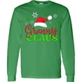 thumbnail image 3 of Inktastic Granny Claus with Christmas Santa Hat and Snowflakes Long Sleeve T-Shirt, 3 of 5