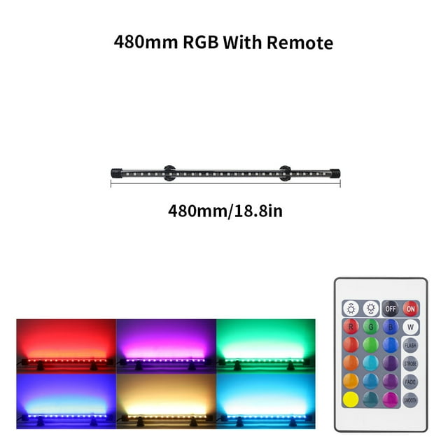 Aquarium Light Led Fish Tank Light Remote Control Colorful Color High Waterproof Level High Brightness LED Beads Enhanced Brightness Design Wide Application Aqua Plants Lights Energy Saving and