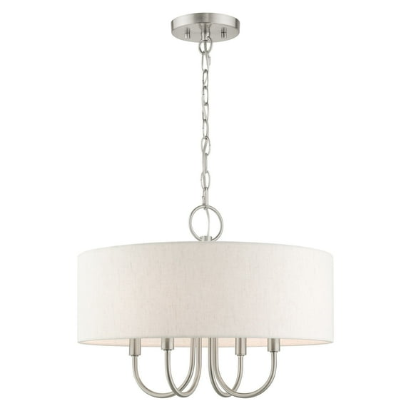 49804-91 Livex Lighting Blossom - 4 Light Pendant in New Traditional Style - 18 Inches wide by 13.63 Inches high-Brushed Nickel Finish    -Traditional