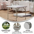 thumbnail image 2 of Table pliante carrée en plastique blanc granite, 2 of 9