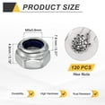 thumbnail image 2 of 120 Pcs Écrous de Verrouillage M5x0.8mm, Insert en Nylon Inoxydable 304 Écrou Autobloquant, 2 of 6