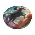 Bar Stool Covers, Rainbow Horse with Female Knight NonSlip Bar Stool