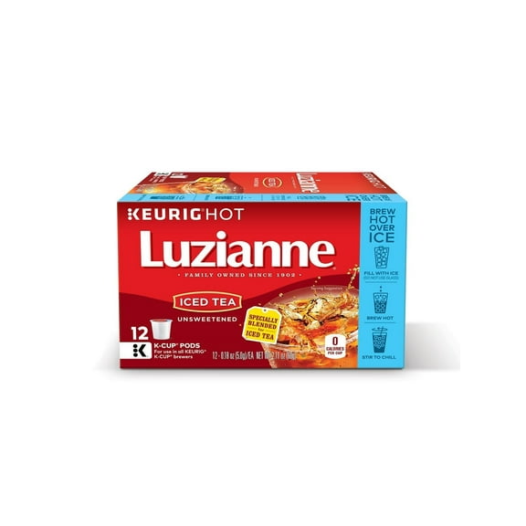 Luzianne, Iced Tea, Unsweetened Iced Tea, K-Cups, 12 Count, 2.16oz Box Pack of 3