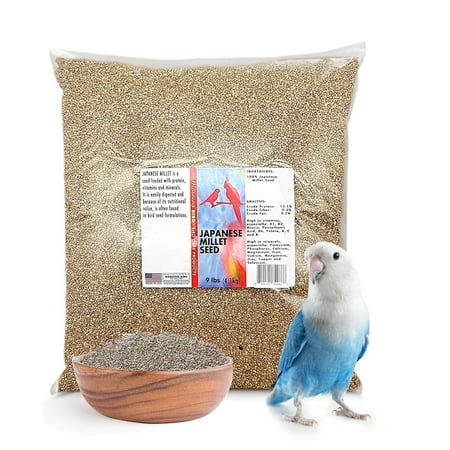 Morning Bird Japanese Millet Seed Bag 9 lbs - Healthy & Nutritious Pet Bird Food to Support Health & Immunity - Rich in Vitamins and Supplements – Ideal Bird Feed for All Seed Eating Birds