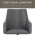 thumbnail image 3 of Bush Business Furniture Jamestown Mid Back Leather Box Chair in Dark Gray, 3 of 7
