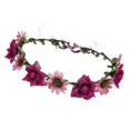 thumbnail image 1 of Flor Guirnalda Haiband Diadema Festival Banda Flor Pelo Vid Headwraps , Púrpura, tal se describe Baoblaze Rosa flor diadema, 1 of 6