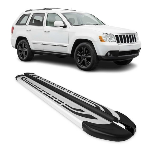OMAC Nerf Bars Side Step Running Boards for Jeep Grand Cherokee 2005-2010 Silver 2Pcs
