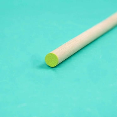 Hello Hobby Wood Dowel, 36” Long, 5/16-inch Diameter, Yellow Ends