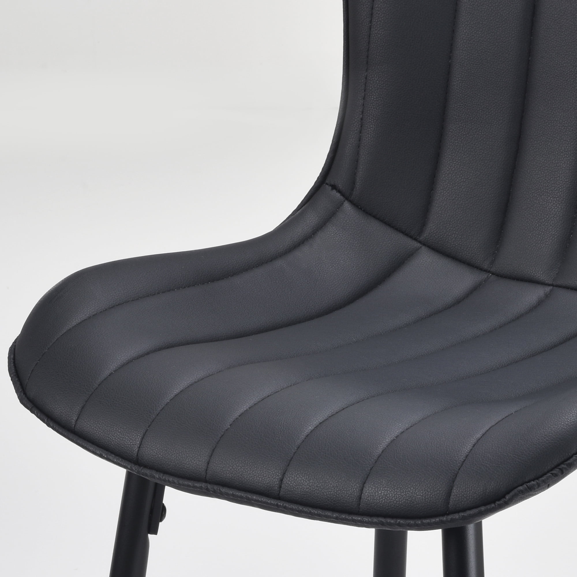 MAYEERTY Black 2-Pack Faux Leather Counter Bar Stools, Modern Design for Kitchen Islands & Dining Rooms