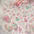 5D Pudding Jelly Dessert Fruit Cherry Pink Claw Print Bowknot Tie knot ...