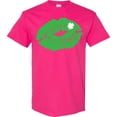 thumbnail image 3 of Inktastic St. Patrick's Day Lucky Lips with White Shamrock T-Shirt, 3 of 5