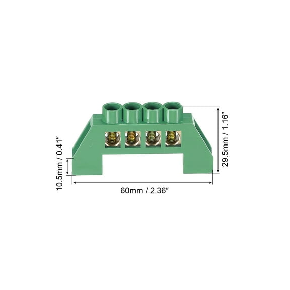 5 Pcs  wire connector, brass construction, copper screw terminals, and plastic housing base.