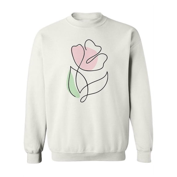 Line Art Flower Sweatshirt Women -Image by Shutterstock, Female 3X-Large