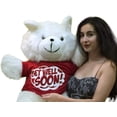thumbnail image 2 of Get Well Soon Giant White Teddy Bear 3 ft Soft, Wears Removable T-shirt Get Well Soon, 2 of 7