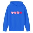 thumbnail image 5 of ATOGUTA Valentines Day Sweatshirts for Girls Hooded Heart Sweatshirt Fall Winter Kid Long Sleeve Shirt Pullover Top Size 3T-14, Blue, 5 of 5