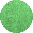 thumbnail image 1 of Ahgly Company Indoor Round Abstract Emerald Green Modern Area Rugs, 4' Round, 1 of 4