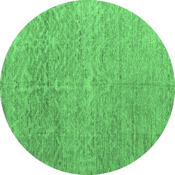 Ahgly Company Indoor Round Abstract Emerald Green Modern Area Rugs, 4' Round