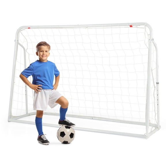Airfind 2-in-1 Soccer Rebounder and Goal with Adjustable Height for Backyard Training and Outdoor Practice, White