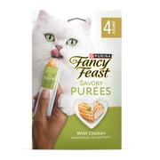 Purina Fancy Feast Savory Purees With Chicken Lickable Cat Treats, 1.4 oz.