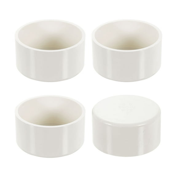 4Pack Pipe End Cap Fitting, 3" Furniture Grade Pipe End Cap Plug Adapter Pipe Plug Socket Fittings for Sewer Drain Pipe Connections, Garden DIY, White