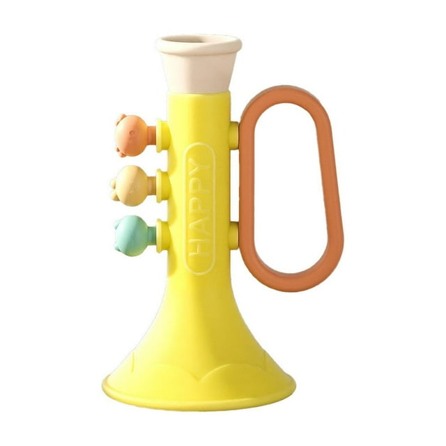 Trompette Jaune pour Enfants Instrument de Musique Entraînement Auditif Exercice de Respiration Jeu Sensoriel Léger Portable pour Tout-Petits