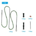 thumbnail image 3 of Reemplazo de cuerda de arco Uxcell con 2 piezas de nock de latón y 1 juego de tabuladores de silicona para arco largo tradicional, cuerda de arco recurvo verde-negro AMO 52", 3 of 7